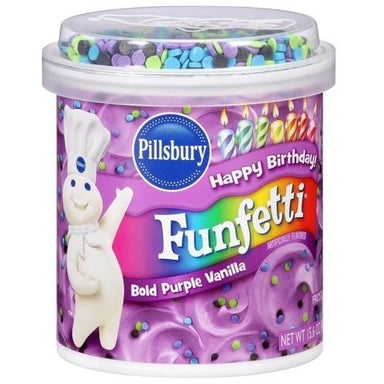 Pillsbury Funfetti Bold Purple Vanilla Frosting (442g) 15.6oz - A Taste of the States
