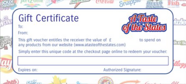 A Taste of the States  E-Giftcard - A Taste of the States