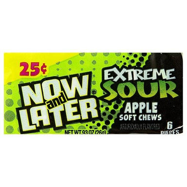Now & Later Chews (Extreme Sour Apple) 26g - A Taste of the States